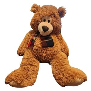 22” DanDee Jumbo Teddy Bear wearing Plaid scarf Plush Stuffed Animal